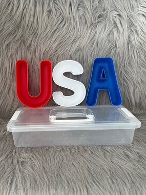 Patriotic USA Snackable container - Red White Blue • NWT